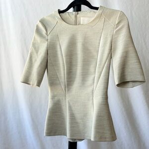 Hugo Boss peplum top in a neutral color size 4